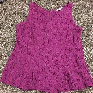 CAbi lace peplum top sz M